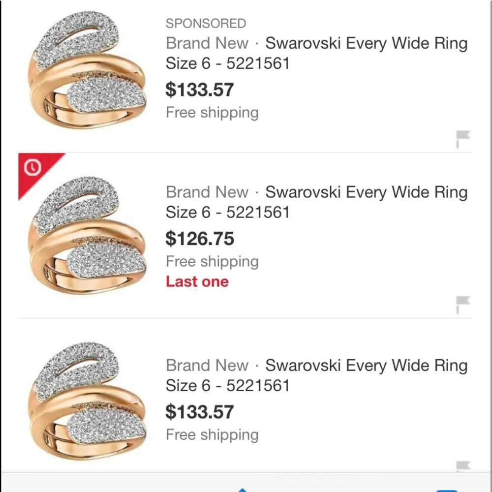 Swarovski Rose Gold and Crystal Pave Double Band Ring